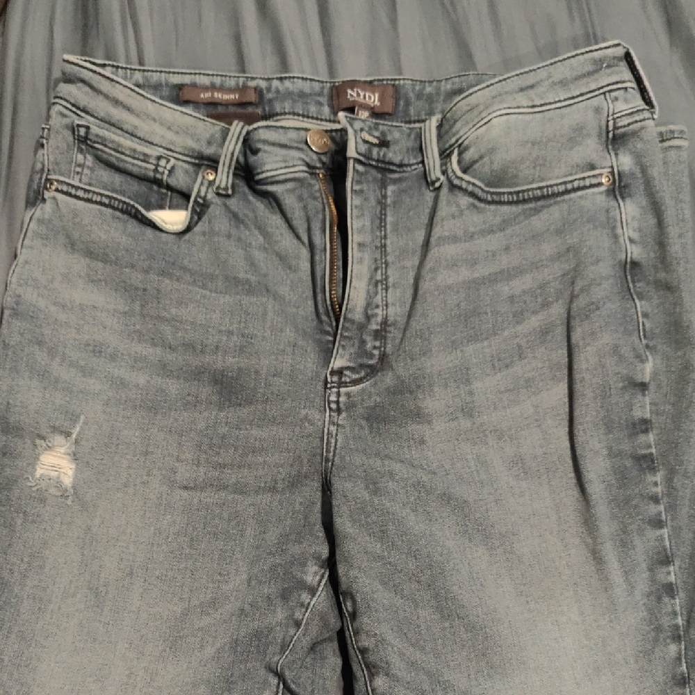 NYDJ Light Blue Distressed Jeans